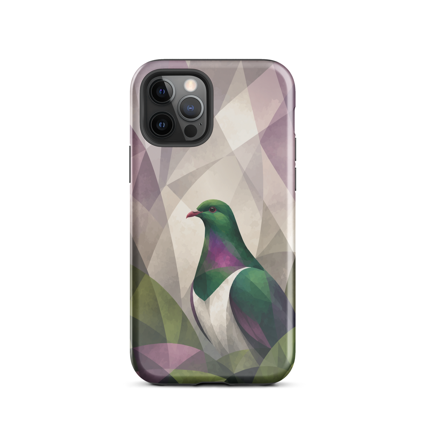 'Kererū' iPhone 12 Pro tough phone case - protective glossy case NZ Australia