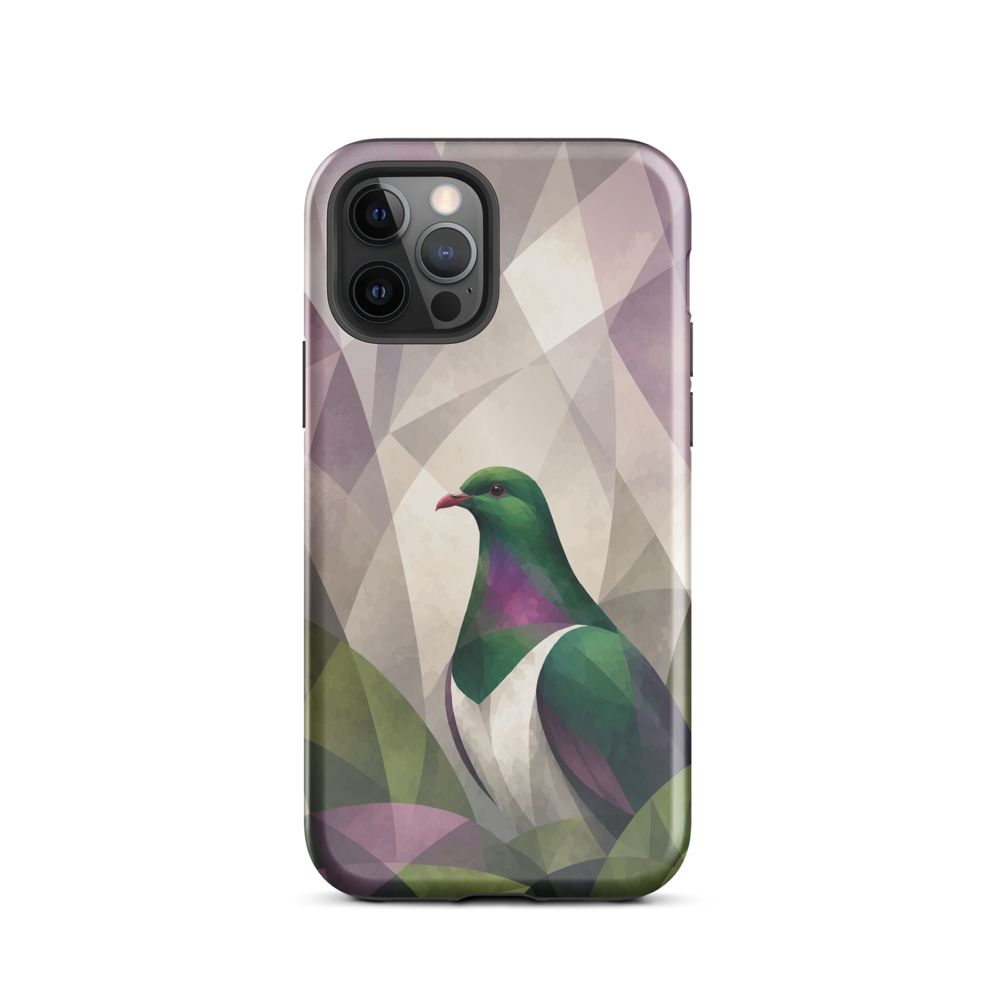 'Kererū' iPhone 12 Pro tough phone case - protective glossy case NZ Australia