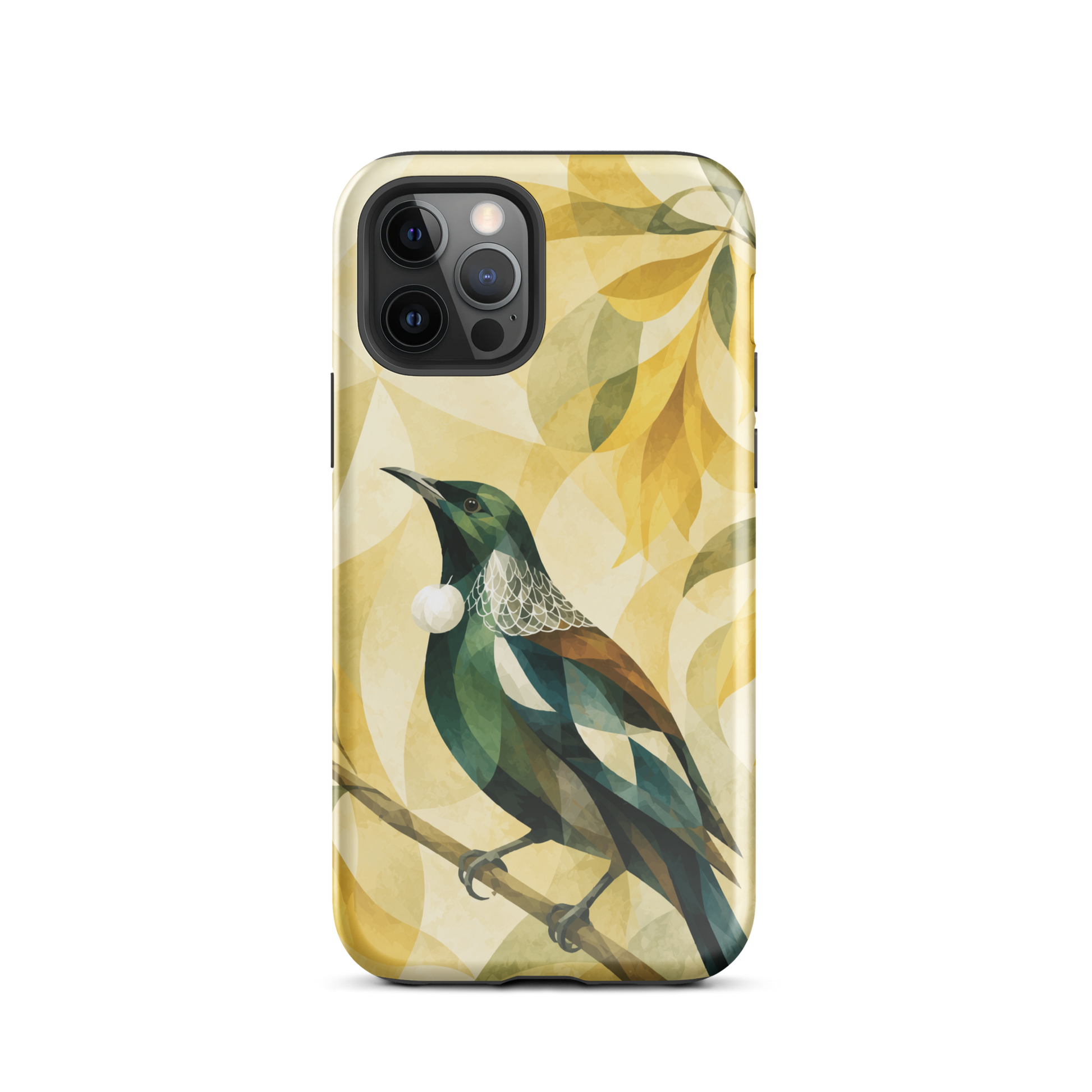 'Tūī' iPhone 12 Pro tough phone case - protective glossy case NZ Australia