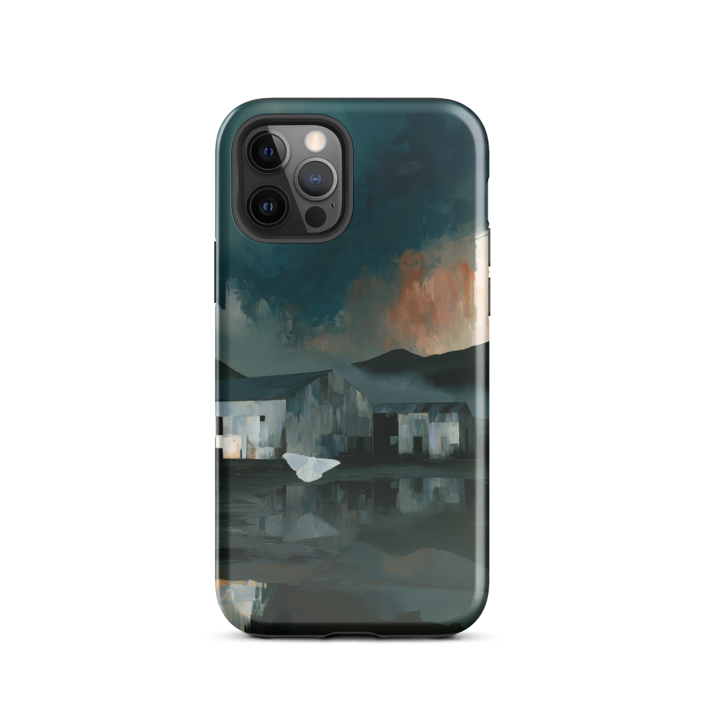 'Evening Flight' iPhone 12 Pro tough phone case - protective glossy case NZ Australia
