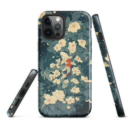 'Koi', a stunning phone case inspired by the graceful elegance of koi fish gliding through a peaceful pond.