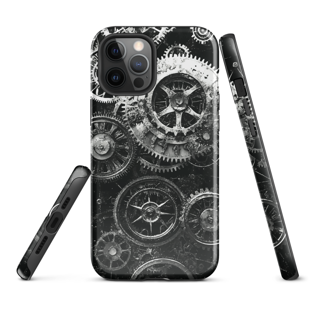 'Clockwork' iPhone phone case, a stunning fusion of gears, cogs, and vintage industrial charm. Inspired by the beauty of classic timepieces and steampunk aesthetics.