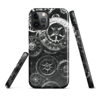 'Clockwork' iPhone phone case, a stunning fusion of gears, cogs, and vintage industrial charm. Inspired by the beauty of classic timepieces and steampunk aesthetics.