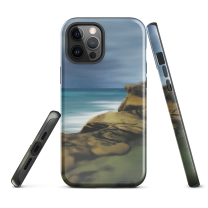 Castlepoint coastal phone case with cliffs, ocean and sky. New Zealand landscape art by designer Ben Hart.