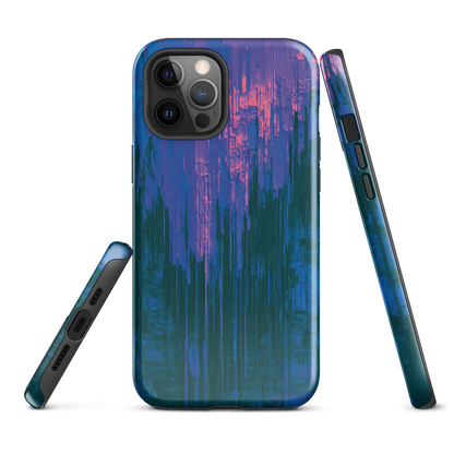 Digital Glitch iPhone case. This striking artwork features a dynamic distortion effect that mimics the visual chaos of a digital malfunction—glitchy lines, vibrant streaks, and pixel-like patterns merge into a futuristic aesthetic. It’s a perfect blend of modern design and edgy street style.