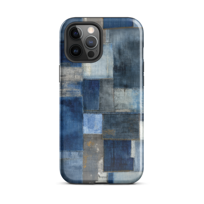 Indigo patchwork phone case | Textured blue design NZ