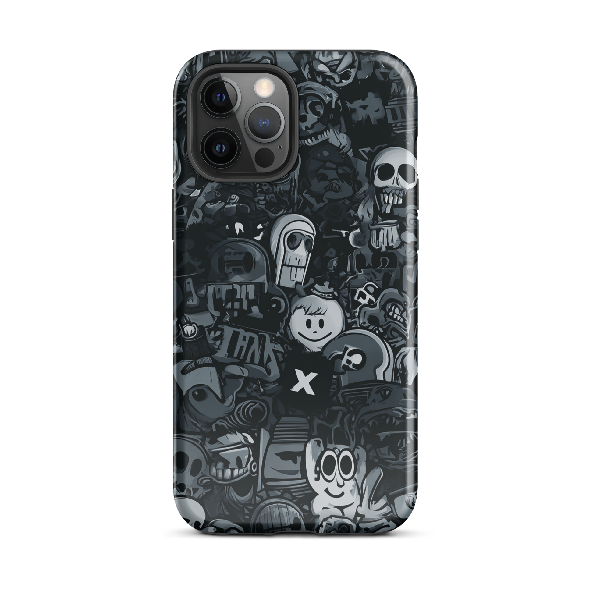 Midnight stickers phone case | Dark graphic collage NZ