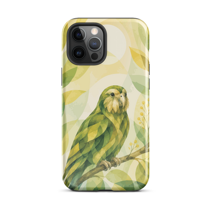 'Kākāpō' iPhone 12 Pro Max tough phone case - protective glossy case NZ Australia