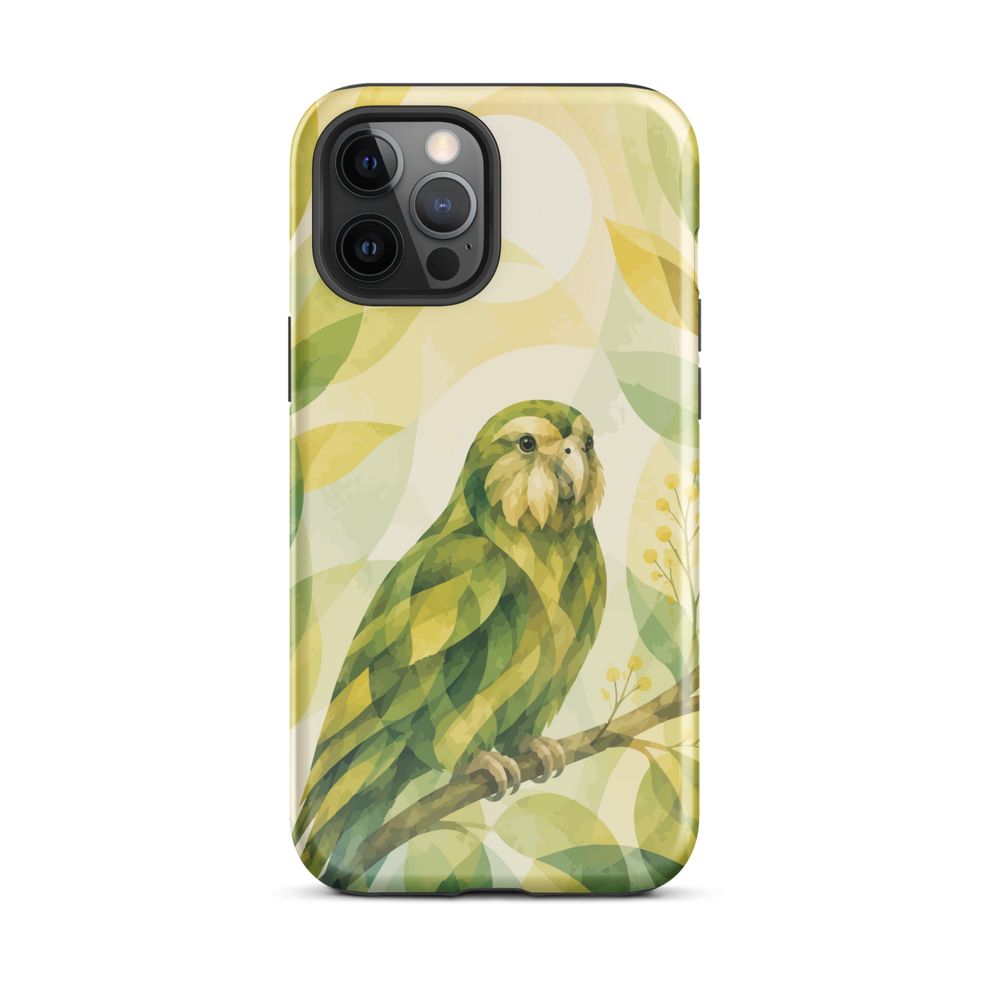 'Kākāpō' iPhone 12 Pro Max tough phone case - protective glossy case NZ Australia