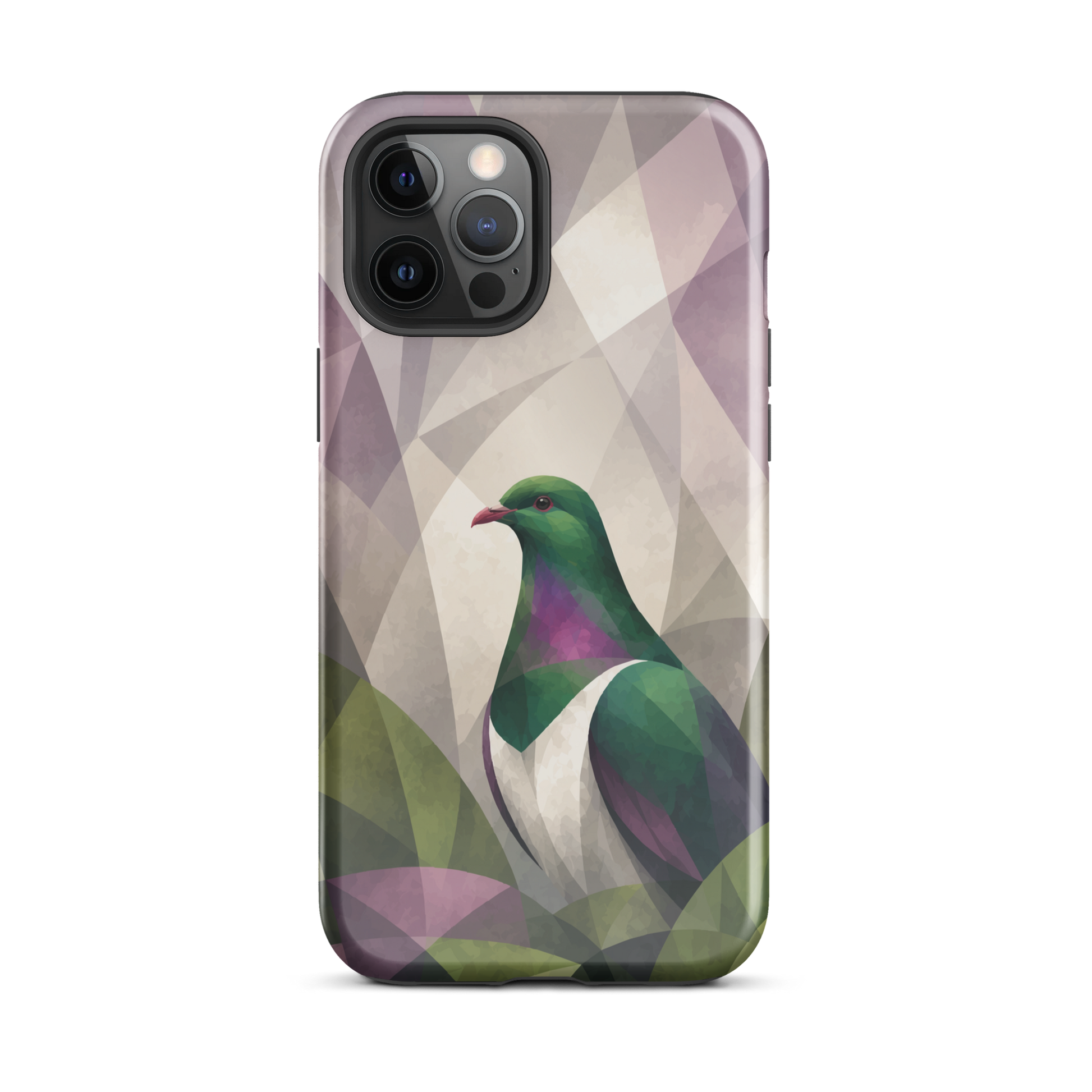 'Kererū' iPhone 12 Pro Max tough phone case - protective glossy case NZ Australia