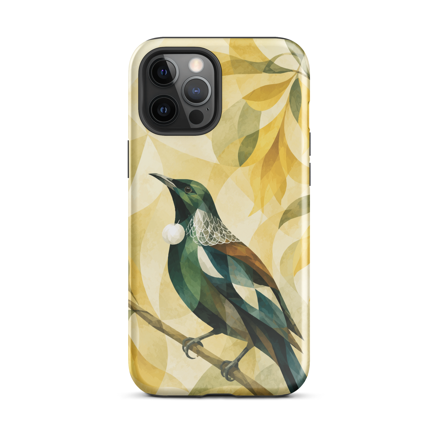 'Tūī' iPhone 12 Pro Max tough phone case - protective glossy case NZ Australia