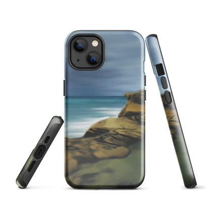 Castlepoint coastal phone case with cliffs, ocean and sky. New Zealand landscape art by designer Ben Hart.