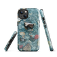 Washed Away designer phone case with abstract river stone artwork in earthy blues and natural tones.