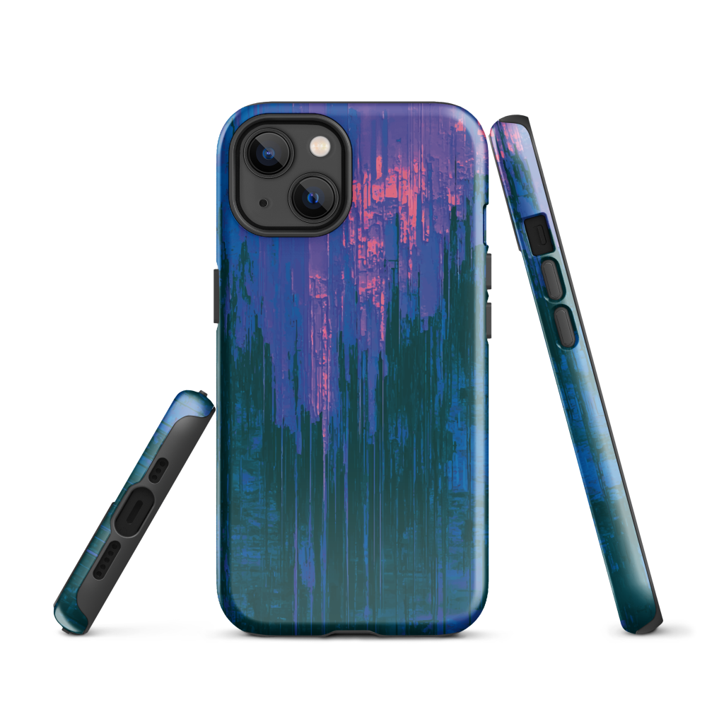 Digital Glitch iPhone case. This striking artwork features a dynamic distortion effect that mimics the visual chaos of a digital malfunction—glitchy lines, vibrant streaks, and pixel-like patterns merge into a futuristic aesthetic. It’s a perfect blend of modern design and edgy street style.