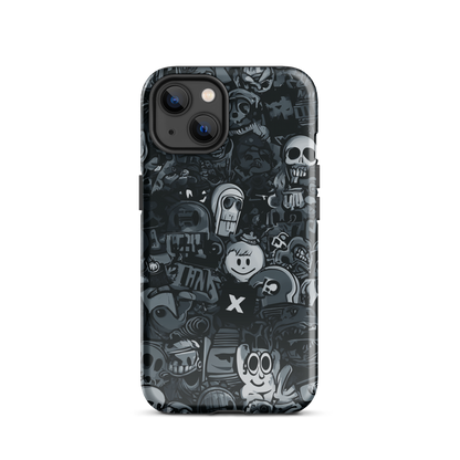 Midnight stickers phone case | Dark graphic collage NZ
