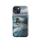Piha Beach Lion Rock designer phone case with turquoise waves and dramatic NZ coastline