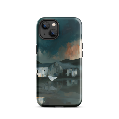 'Evening Flight' iPhone 13 tough phone case - protective glossy case NZ Australia