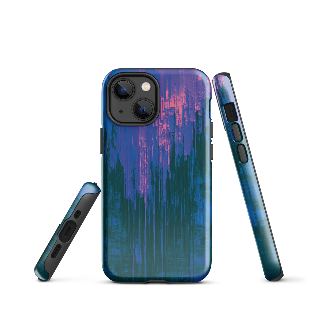 Digital Glitch iPhone case. This striking artwork features a dynamic distortion effect that mimics the visual chaos of a digital malfunction—glitchy lines, vibrant streaks, and pixel-like patterns merge into a futuristic aesthetic. It’s a perfect blend of modern design and edgy street style.
