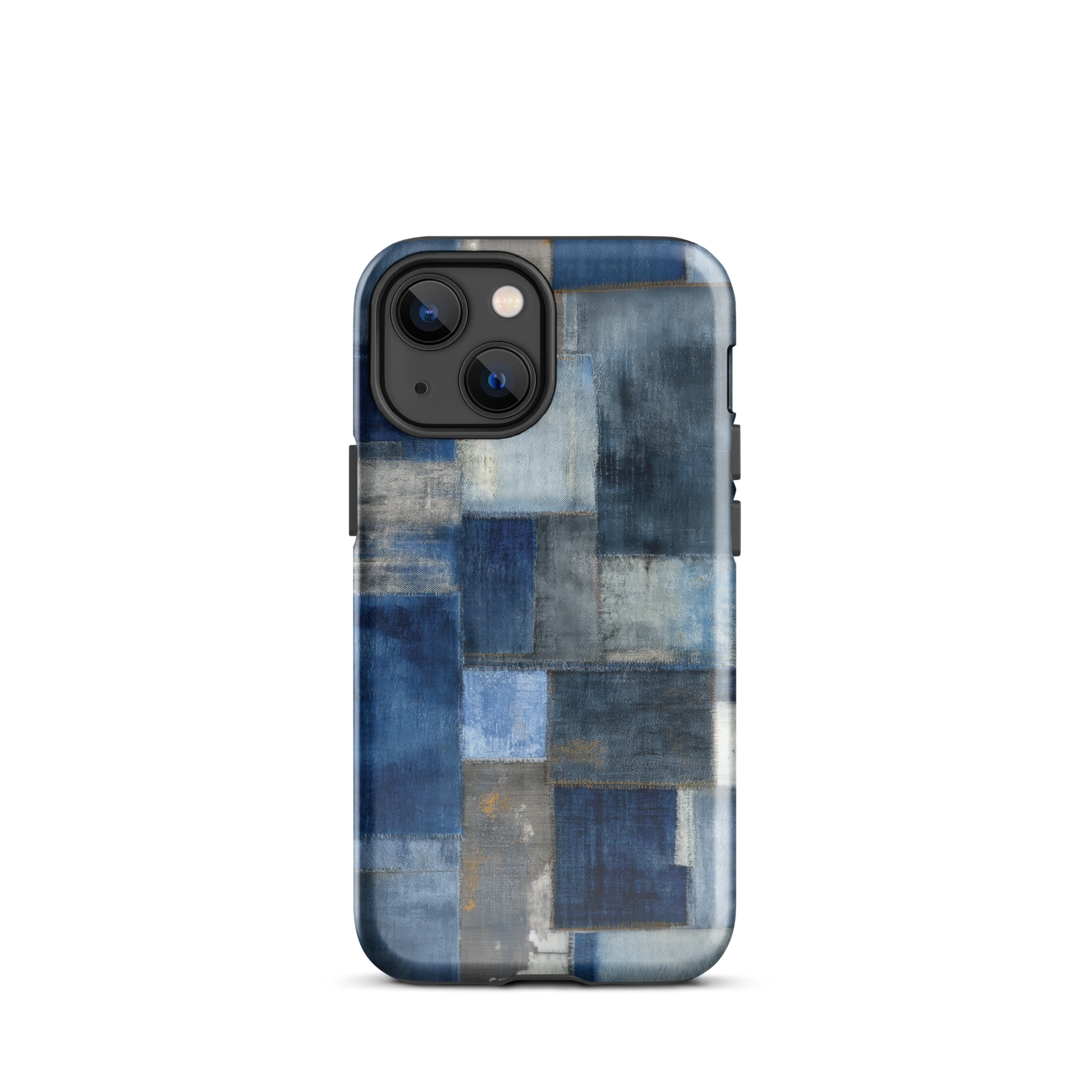 Indigo patchwork phone case | Textured blue design NZ
