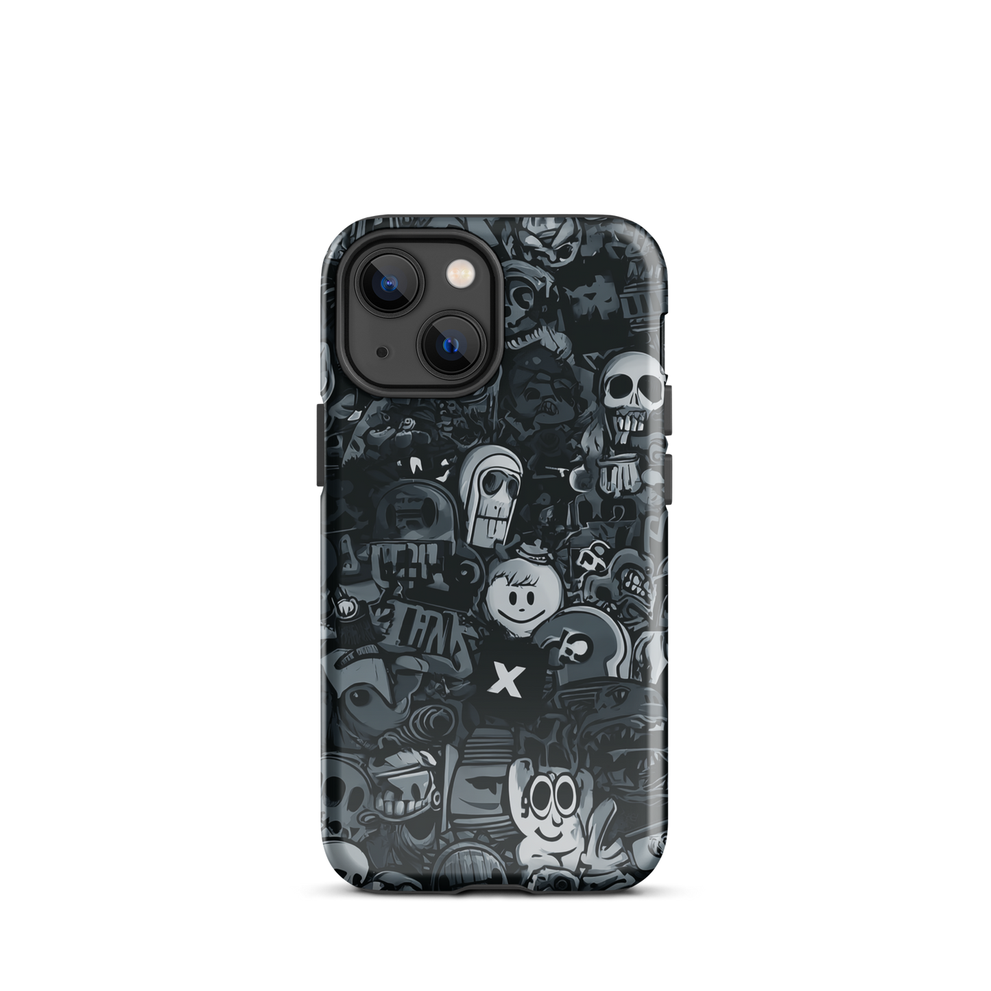 Midnight stickers phone case | Dark graphic collage NZ