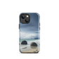 Moeraki Boulders coastal designer phone case with ocean waves and dramatic NZ sky