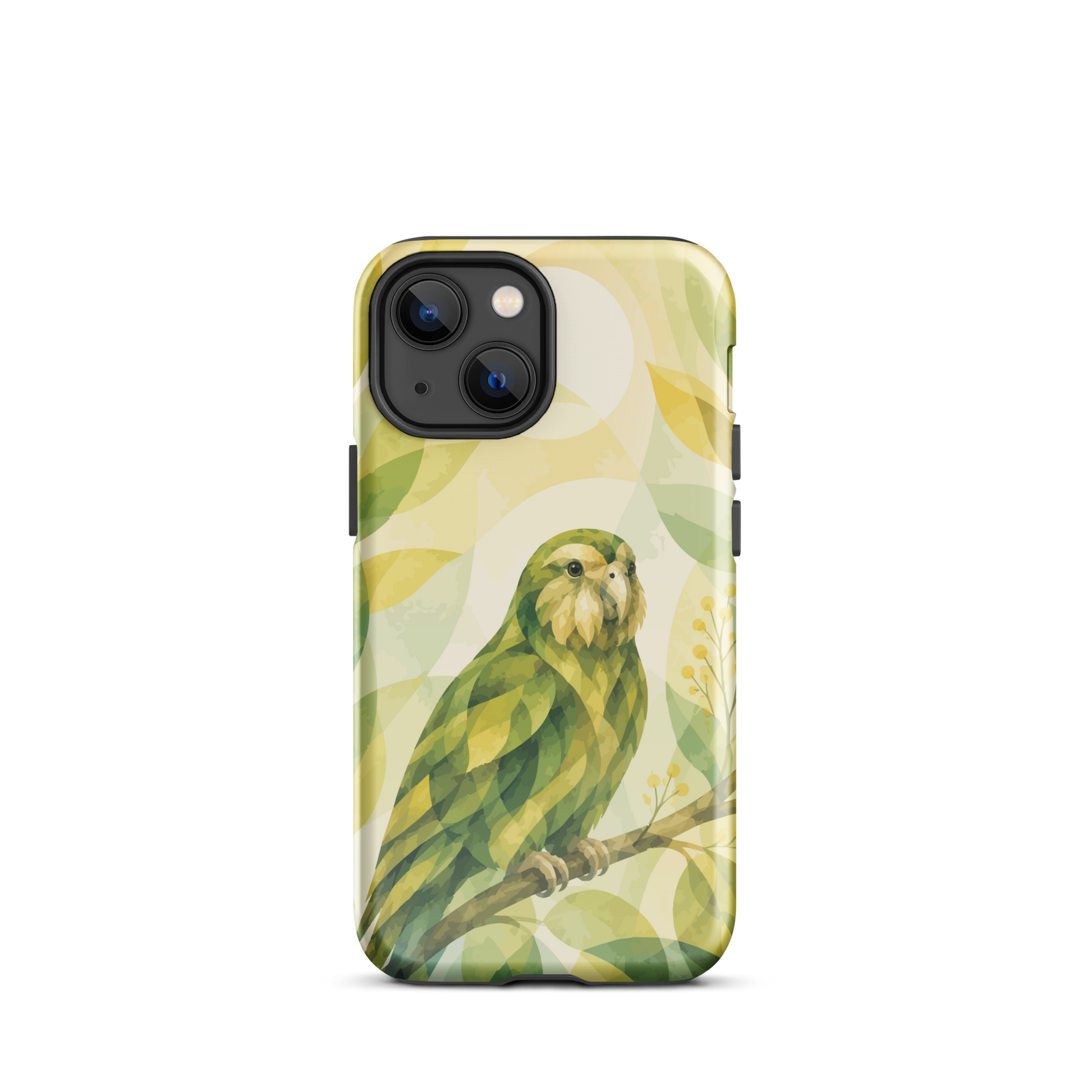 'Kākāpō' iPhone 13 mini tough phone case - protective glossy case NZ Australia