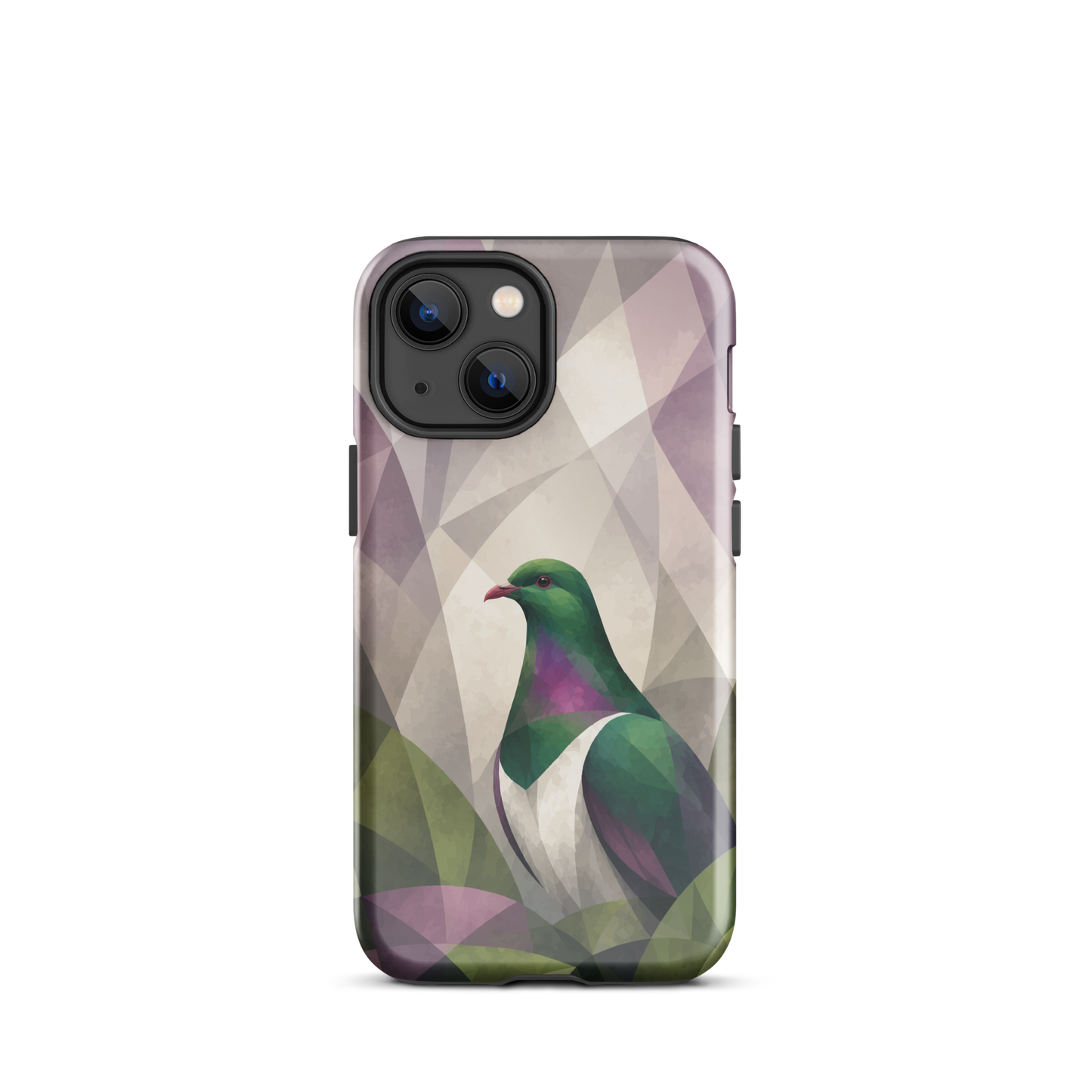'Kererū' iPhone 13 mini tough phone case - protective glossy case NZ Australia
