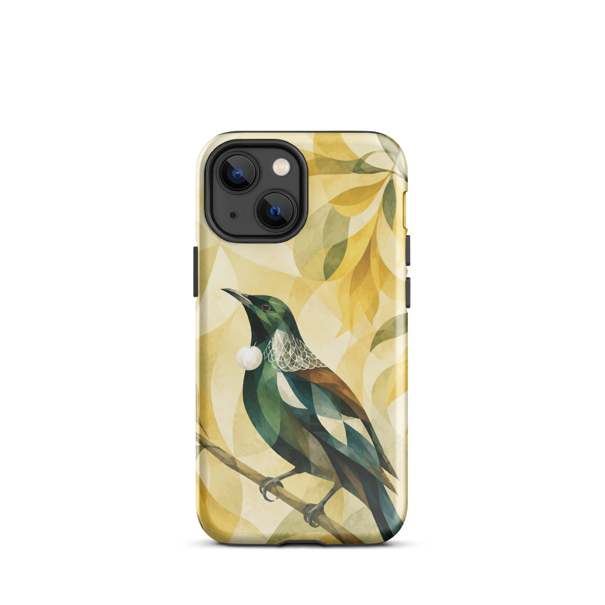 'Tūī' iPhone 13 mini tough phone case - protective glossy case NZ Australia