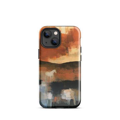 'Ember Fields' iPhone 13 mini tough phone case - protective glossy case NZ Australia