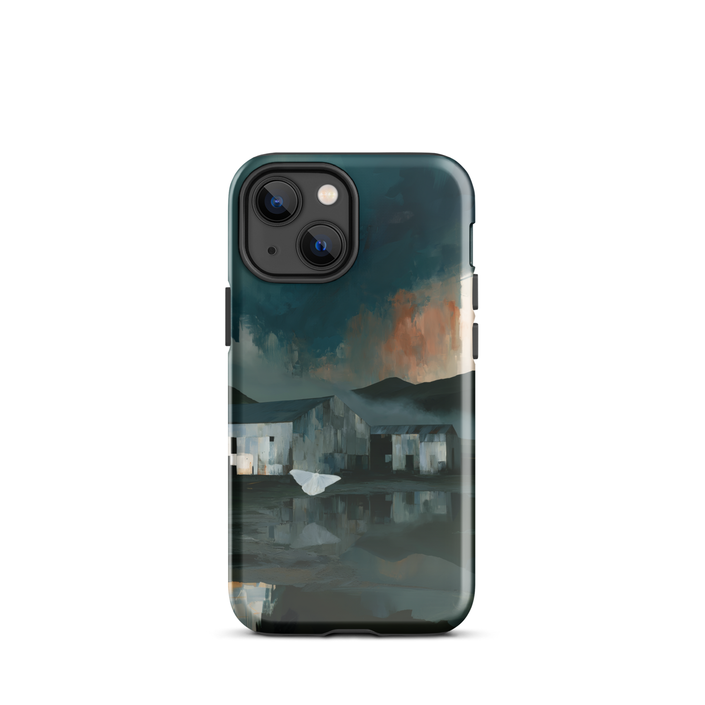 'Evening Flight' iPhone 13 mini tough phone case - protective glossy case NZ Australia