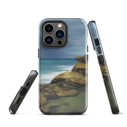 Castlepoint coastal phone case with cliffs, ocean and sky. New Zealand landscape art by designer Ben Hart.