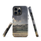 Designer phone case with NZ landscape painting of Te Hauke and cloudy skies by Ben Hart.