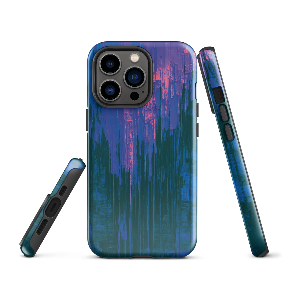 Digital Glitch iPhone case. This striking artwork features a dynamic distortion effect that mimics the visual chaos of a digital malfunction—glitchy lines, vibrant streaks, and pixel-like patterns merge into a futuristic aesthetic. It’s a perfect blend of modern design and edgy street style.