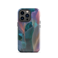 Abstract pastel botanical designer phone case in pink, lilac and teal tones with soft flowing floral textures