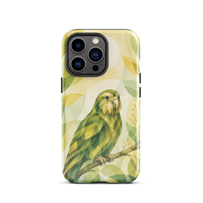 'Kākāpō' iPhone 13 Pro tough phone case - protective glossy case NZ Australia