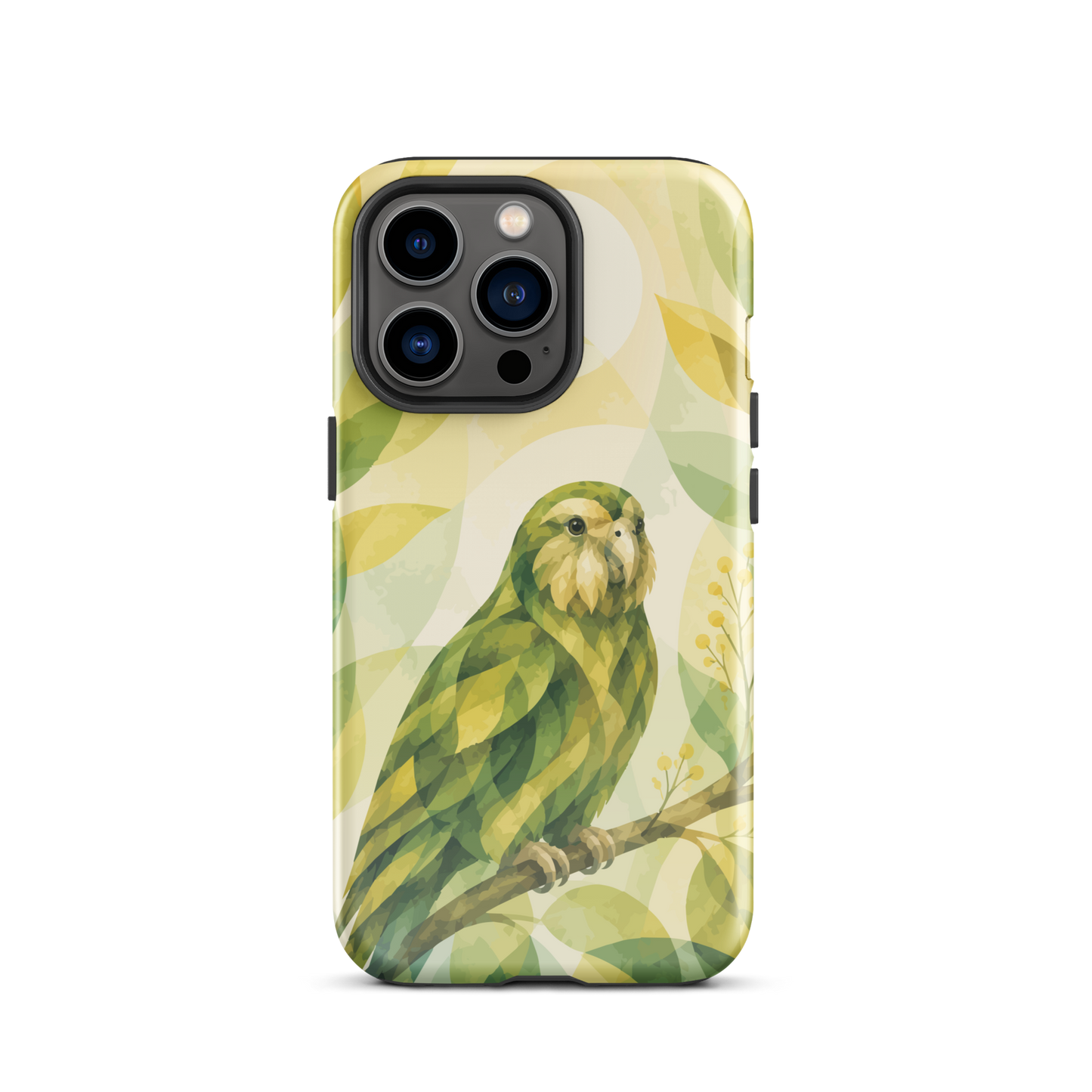 'Kākāpō' iPhone 13 Pro tough phone case - protective glossy case NZ Australia