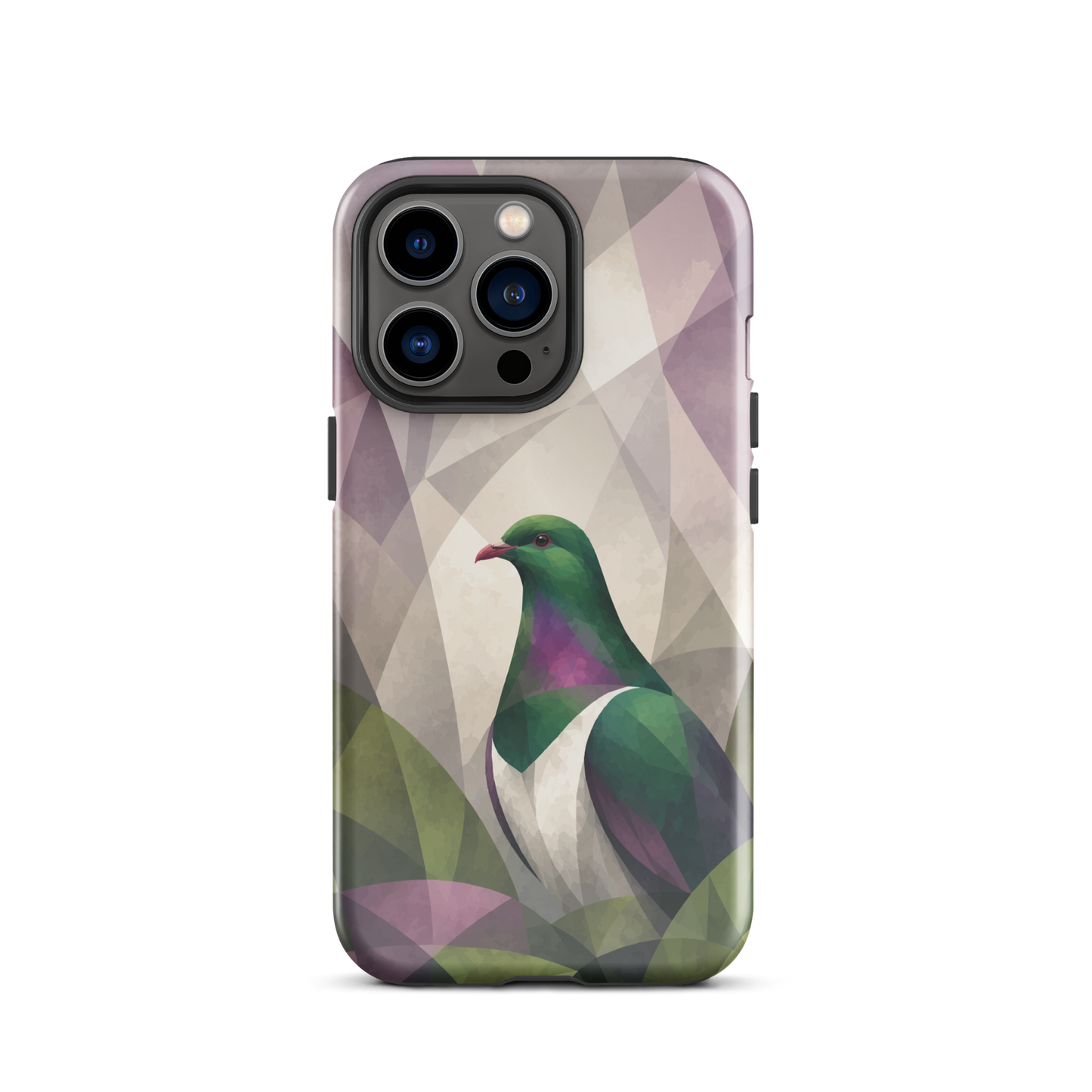 'Kererū' iPhone 13 Pro tough phone case - protective glossy case NZ Australia