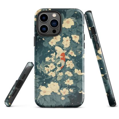 'Koi', a stunning phone case inspired by the graceful elegance of koi fish gliding through a peaceful pond.