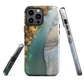 Phone case with aerial riverbend artwork and earthy tones, designed by New Zealand artist Ben Hart.