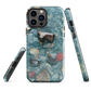 Washed Away designer phone case with abstract river stone artwork in earthy blues and natural tones.