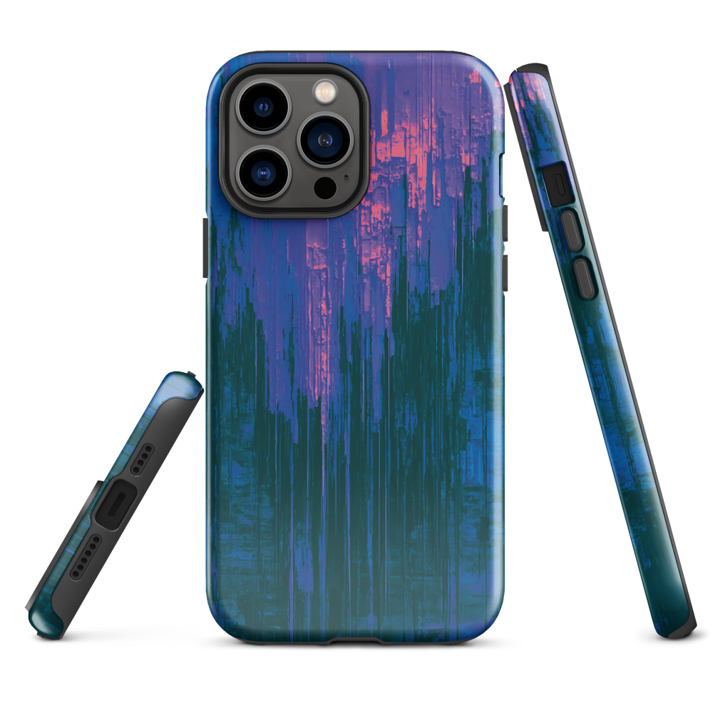 Digital Glitch iPhone case. This striking artwork features a dynamic distortion effect that mimics the visual chaos of a digital malfunction—glitchy lines, vibrant streaks, and pixel-like patterns merge into a futuristic aesthetic. It’s a perfect blend of modern design and edgy street style.