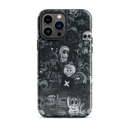 Midnight stickers phone case | Dark graphic collage NZ