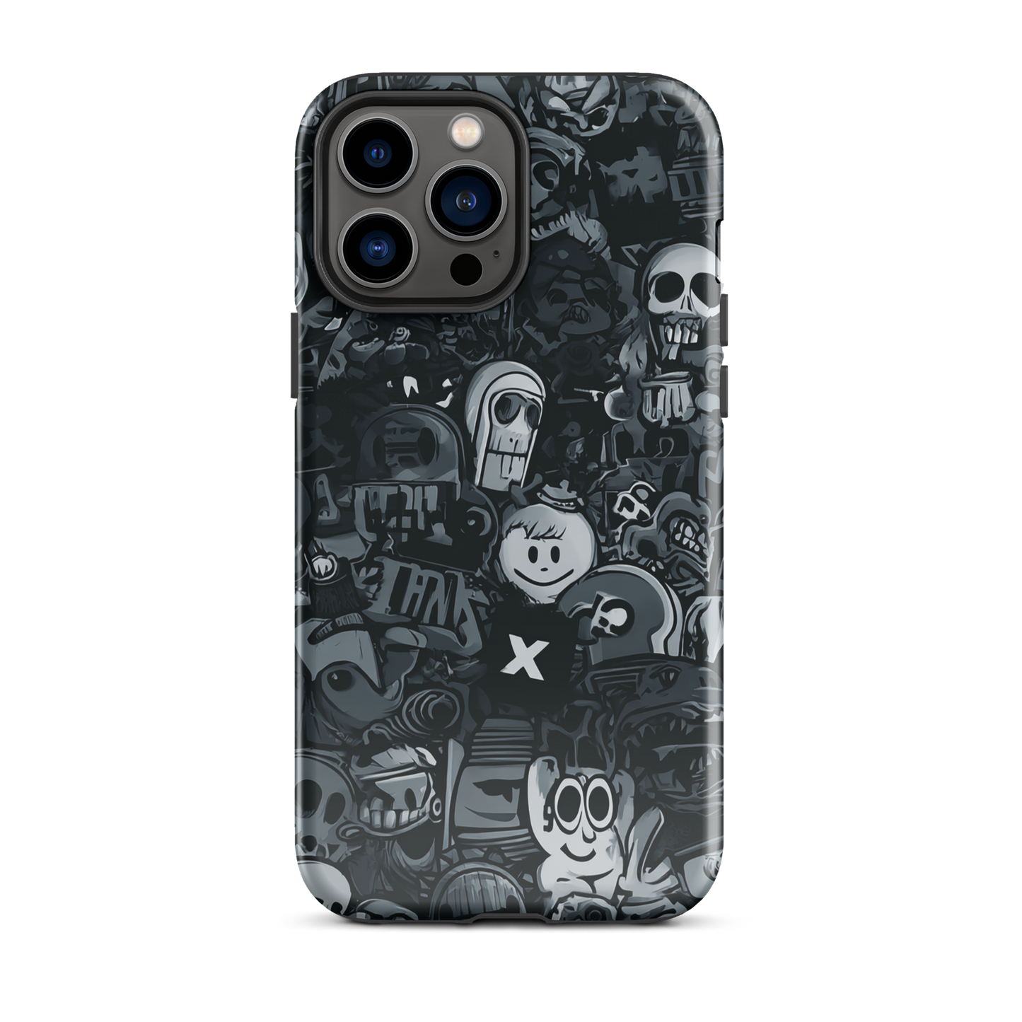 Midnight stickers phone case | Dark graphic collage NZ
