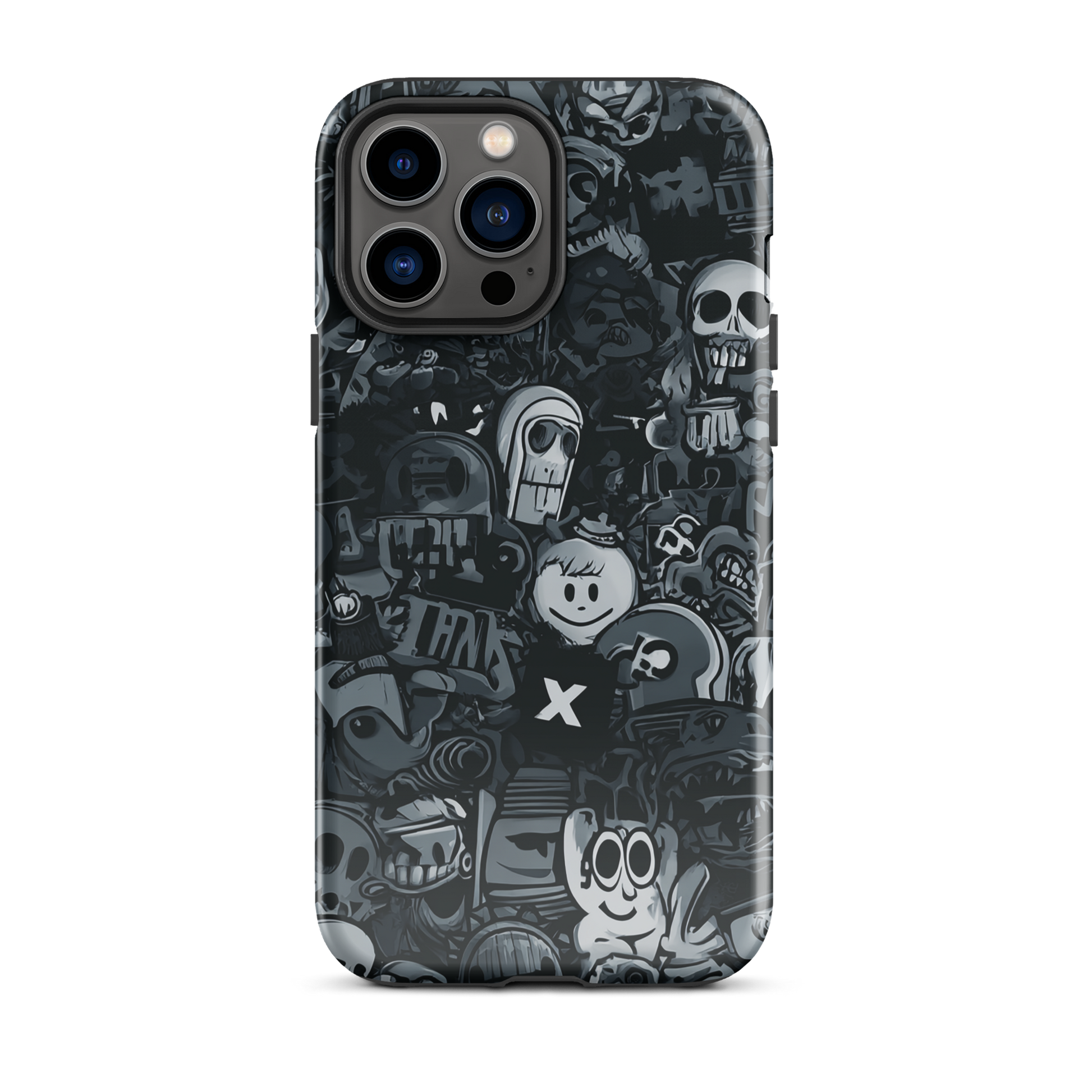 Midnight stickers phone case | Dark graphic collage NZ