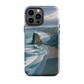 Piha Beach Lion Rock designer phone case with turquoise waves and dramatic NZ coastline