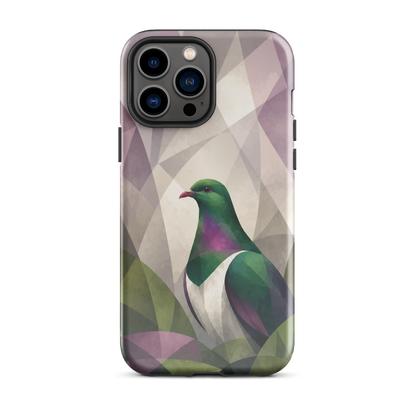 'Kererū' iPhone 13 Pro Max tough phone case - protective glossy case NZ Australia
