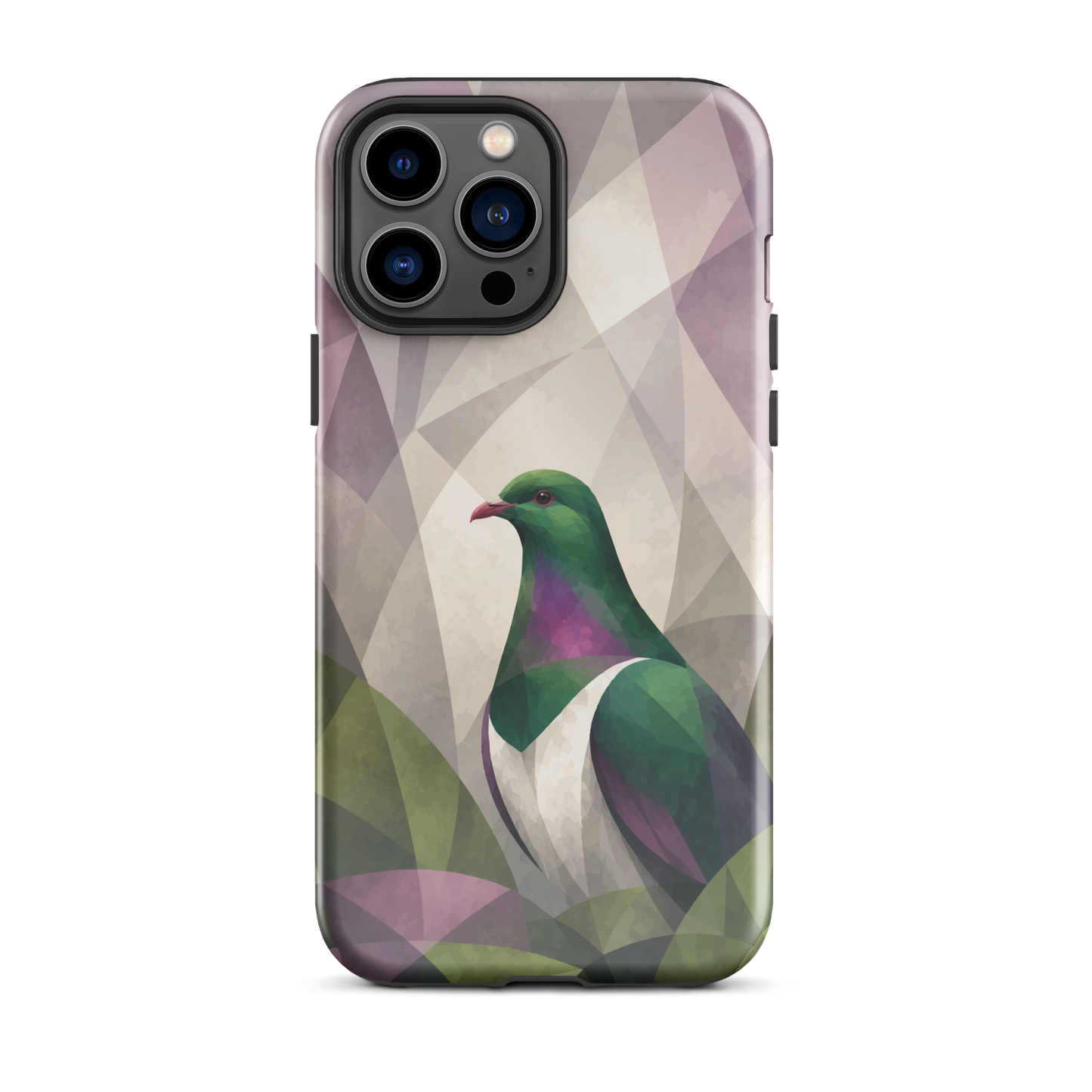 'Kererū' iPhone 13 Pro Max tough phone case - protective glossy case NZ Australia