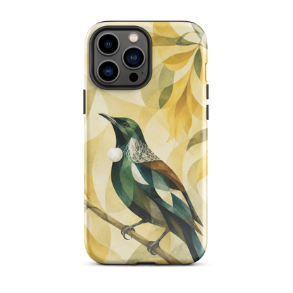 'Tūī' iPhone 13 Pro Max tough phone case - protective glossy case NZ Australia
