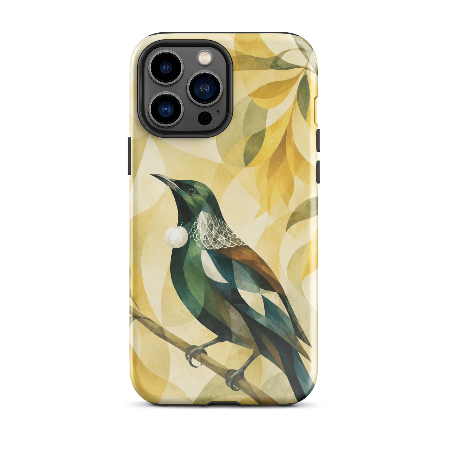 'Tūī' iPhone 13 Pro Max tough phone case - protective glossy case NZ Australia