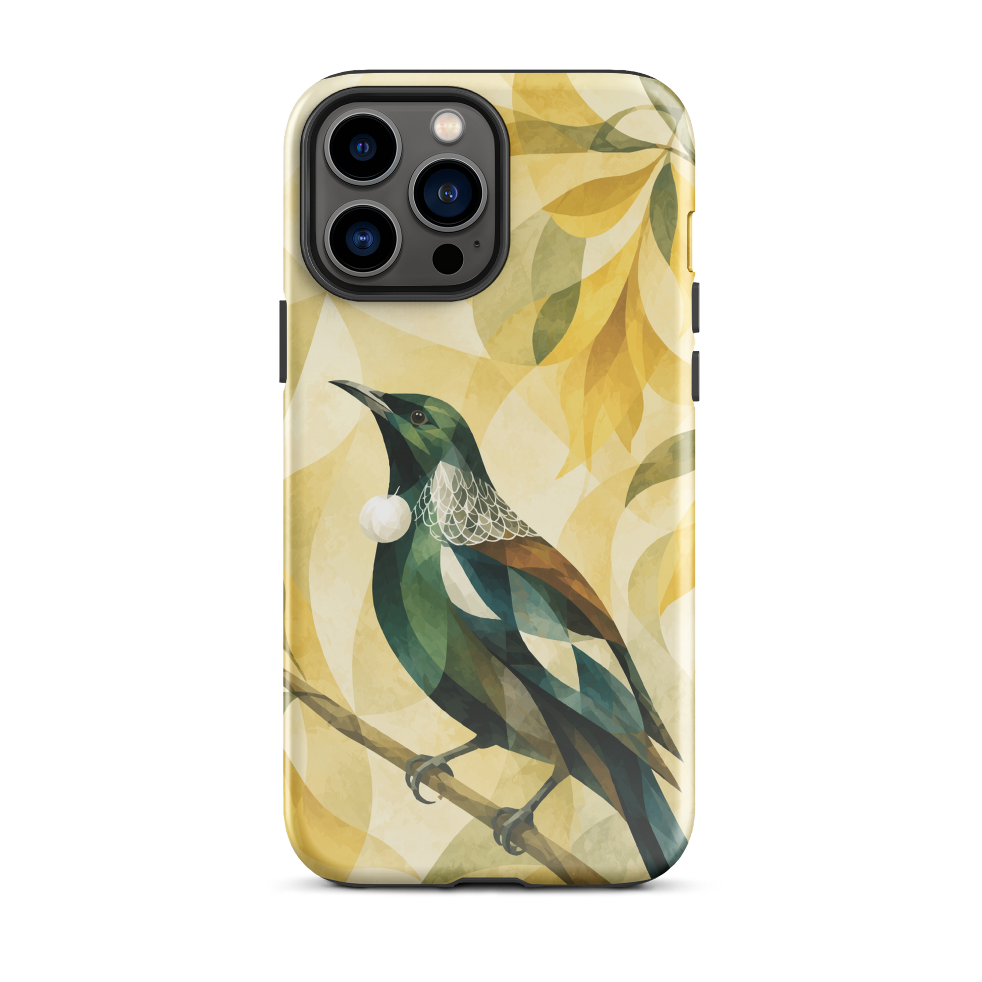 'Tūī' iPhone 13 Pro Max tough phone case - protective glossy case NZ Australia
